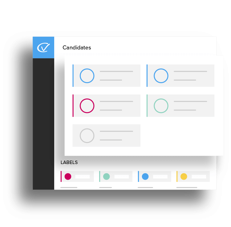 Coloque marcadores visuais em candidatos interessantes com diferentes cores